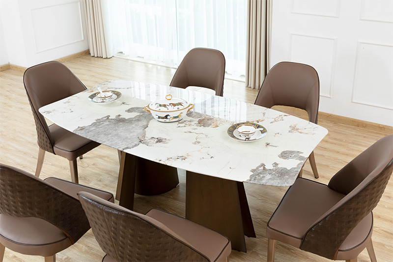 Bàn ăn mặt đá mã T2182